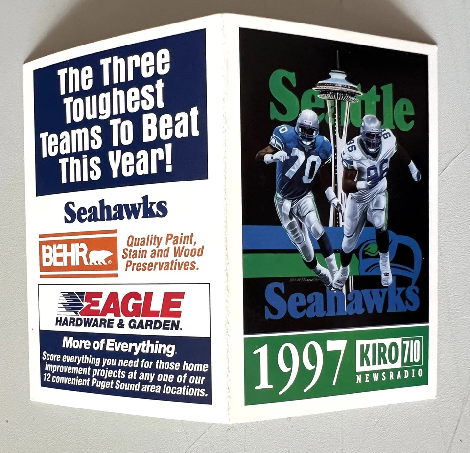 1997 Seattle Seahawks Schedule: Warren Moon, Walter Jones, Cortez Kennedy HOFers - Image 2 of 3