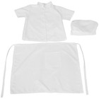 Kids Cooking And Baking Apron With Hat Children Chef Costume White Set