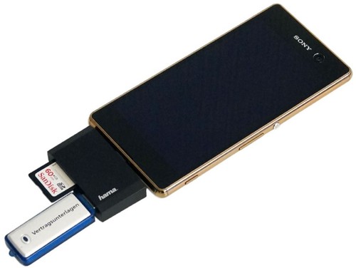Hama 3in1 Micro-USB OTG Adapter SD USB-Stick Card-Reader Kit für Handy Tablet PC - Bild 2 von 7