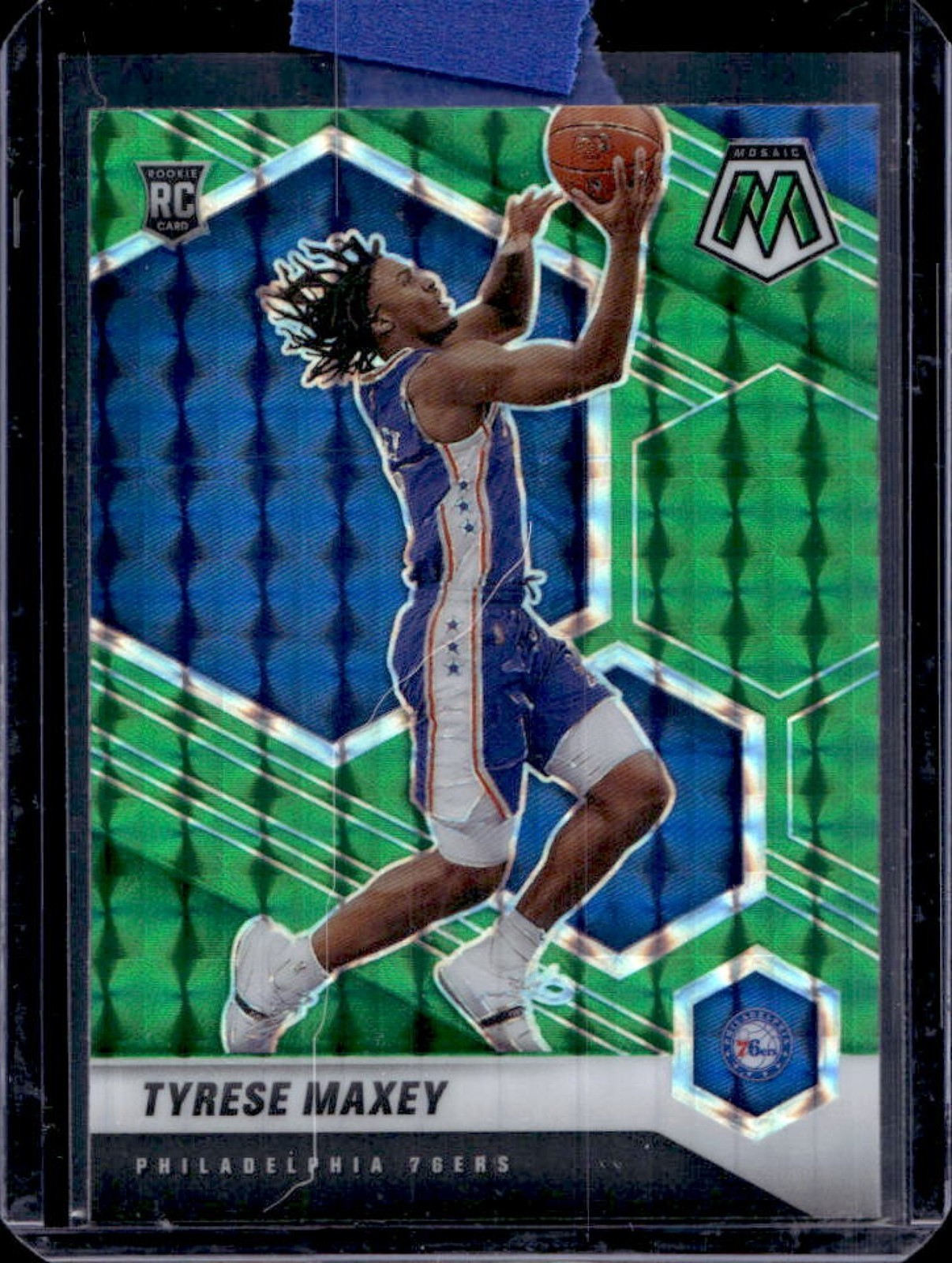 2020-21 Mosaic Tyrese Maxey RC Green Rookie #203 76ers