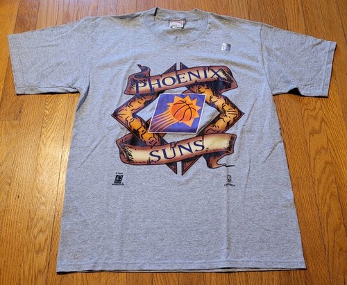 Vtg NWOT NBA Phoenix Suns Nutmeg Mills Light Heather Gray T-shirt Sz XL Spellout - Picture 1 of 12