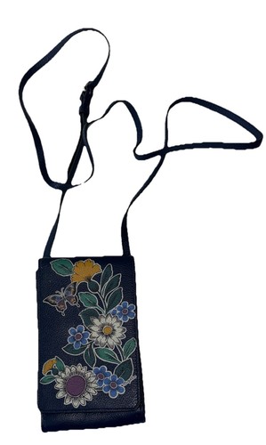 Brighton THE BOTANICAL Blue Floral Leather Phone Organizer MSRP  $165