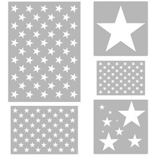5 Pieces Star Stencil Set for Painting Reusable 37.6*26.7cm, Translucent