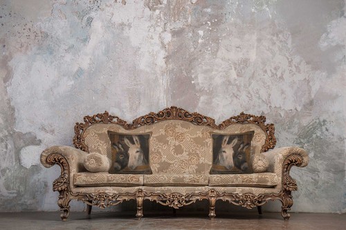 Throw Pillow Cover - Donkeys - French Tapestry Woven Cushion Cover 19x19 in New - Picture 8 of 12