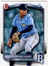 2025 Topps 1st Bowman Baseball Santiago Suarez No. BP-142 Tampa Bay Rays