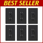 Ground Fault Circuit Interrupter Outlet, Matte Black, 6 Pack