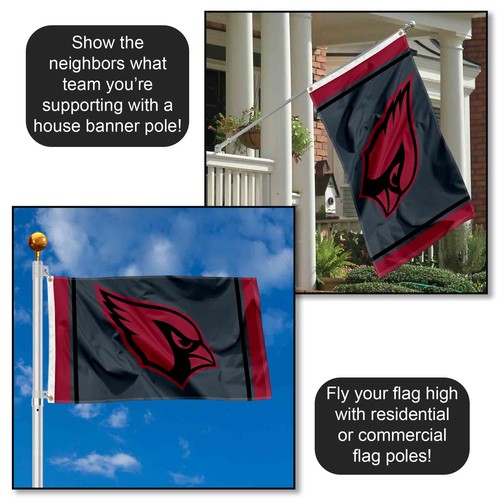 3x5 Feet Arizona Cardinals Black Sideline 3x5 Banner Flag - Picture 3 of 6