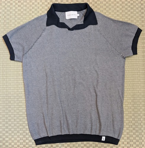 Peregrine Lynton Johnny Kragen Polo in Marine Herren Größe Large Hergestellt in England - Bild 1 von 7