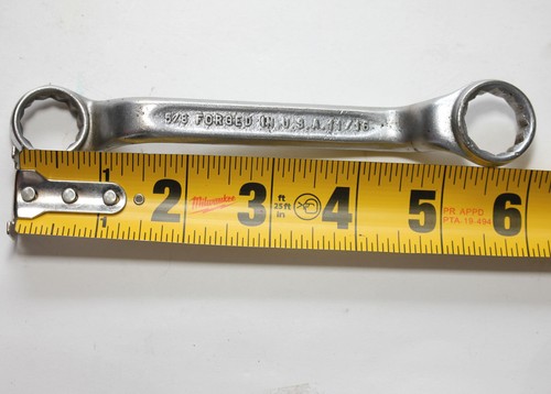 INDESTRO No. 933 5/8" x 11/16" 12 Point Short Deep Offset Double Box Wrench USA - Picture 3 of 9