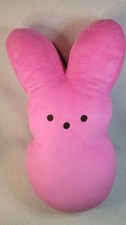 Peeps Plush Stuffed Animal Pink Bunny Large Bean Bottom Toy Just Born Easter 15"