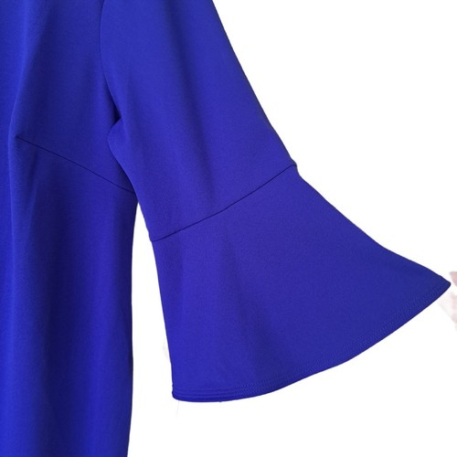 NWT CALVIN KLEIN Blue 3/4 Bell Sleeve Sheath Dress Size 18W Royal Blue Office - Picture 8 of 9