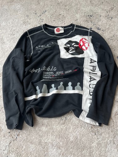 VTG NUMBER (N)INE STYLE PUNK  WASHED BAND LONGSLEEVE BLACK METAL  90S - Picture 3 of 9