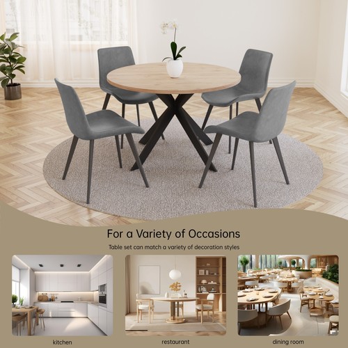 Dining table and chairs, round dining table and 4 chairs, dining furniture - Picture 4 of 11
