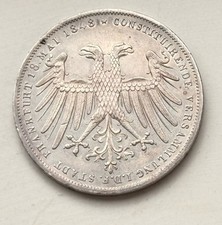 Frankfurt 2 Gulden 1848 Archduke John of Austria Silver AKS#39