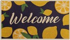 Lemon Welcome Doormat, Yellow Blue 1'5" x 2'6" (Rectangular), 