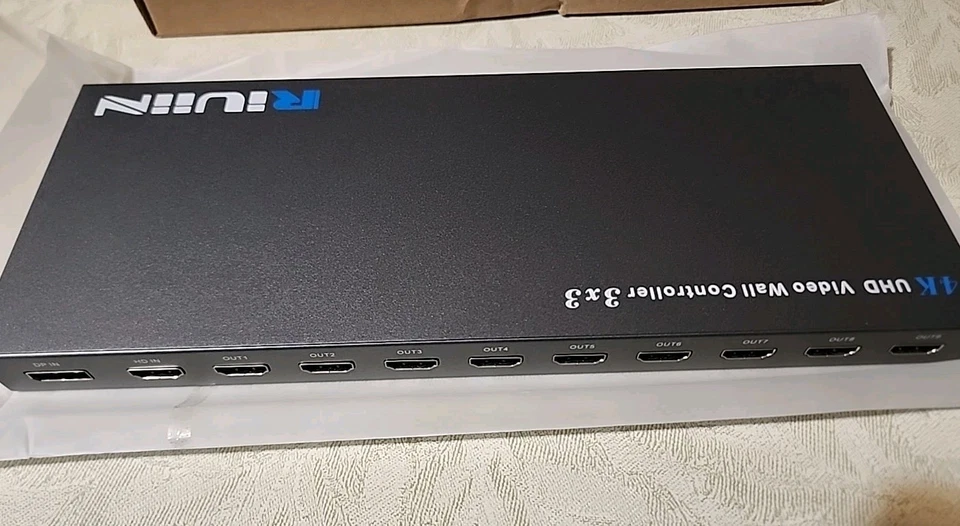 Controller Video Wall 4K 3x3, Ingressi HDMI & DP e Type-C, RIUIIN TV Wall (A) - Immagine 3 di 4