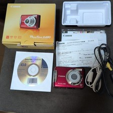 Canon PowerShot A480 Red Compact Camera 3.3x Zoom Used From Japan