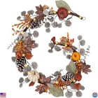 6ft Fall Maple Leaves Garland with Pumpkins & Lights for Home Decor, Halloween