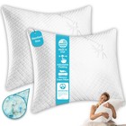 Bed Pillows for Sleeping (2 Pack) | Adjustable Shredded Memory Foam Pillows w...