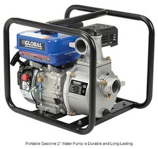 Global Industrial? Portable Gasoline Water Pump, 2�� Intake/Outlet, 7HP
