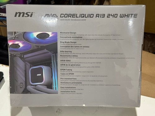 MSI MAG CoreLiquid A13 240 White - Liquid CPU Cooler - RGB - Brand New Sealed - Picture 8 of 8