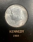 1964 Kennedy SILVER Half Dollar 90% Silver in Good Condition!