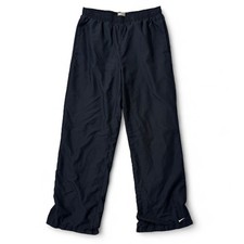 VTG 90s NIKE Track Pants Womens Size S 4-6 Black Y2K Baggy Wide Leg Silver Tag