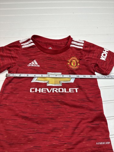 Adidas Manchester United Youth Kids Size 18 Soccer Jersey Red Home Chevy - Picture 5 of 7