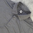 Footjoy Polo Large Gray Black Houndstooth Golf Performance Short Sleeve Logo