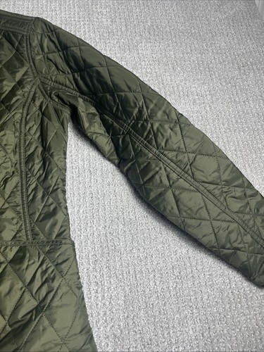 Barbour Annandale Quilted Jacket Women’s Size 6 US Olive Green Corduroy Collar - 第 5/12 張圖片