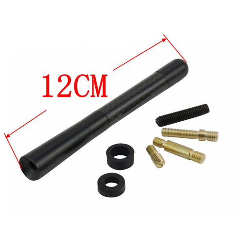 4.7inches Universal Car Antenna Carbon Fiber Radio FM Antena Black Kit&Screw 1F - Foto 10 di 10