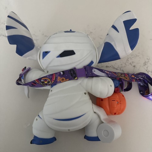 Disney Parks 2025 Happy Halloween Stitch Mummy Popcorn Bucket IN HAND Light Up - Picture 2 of 6