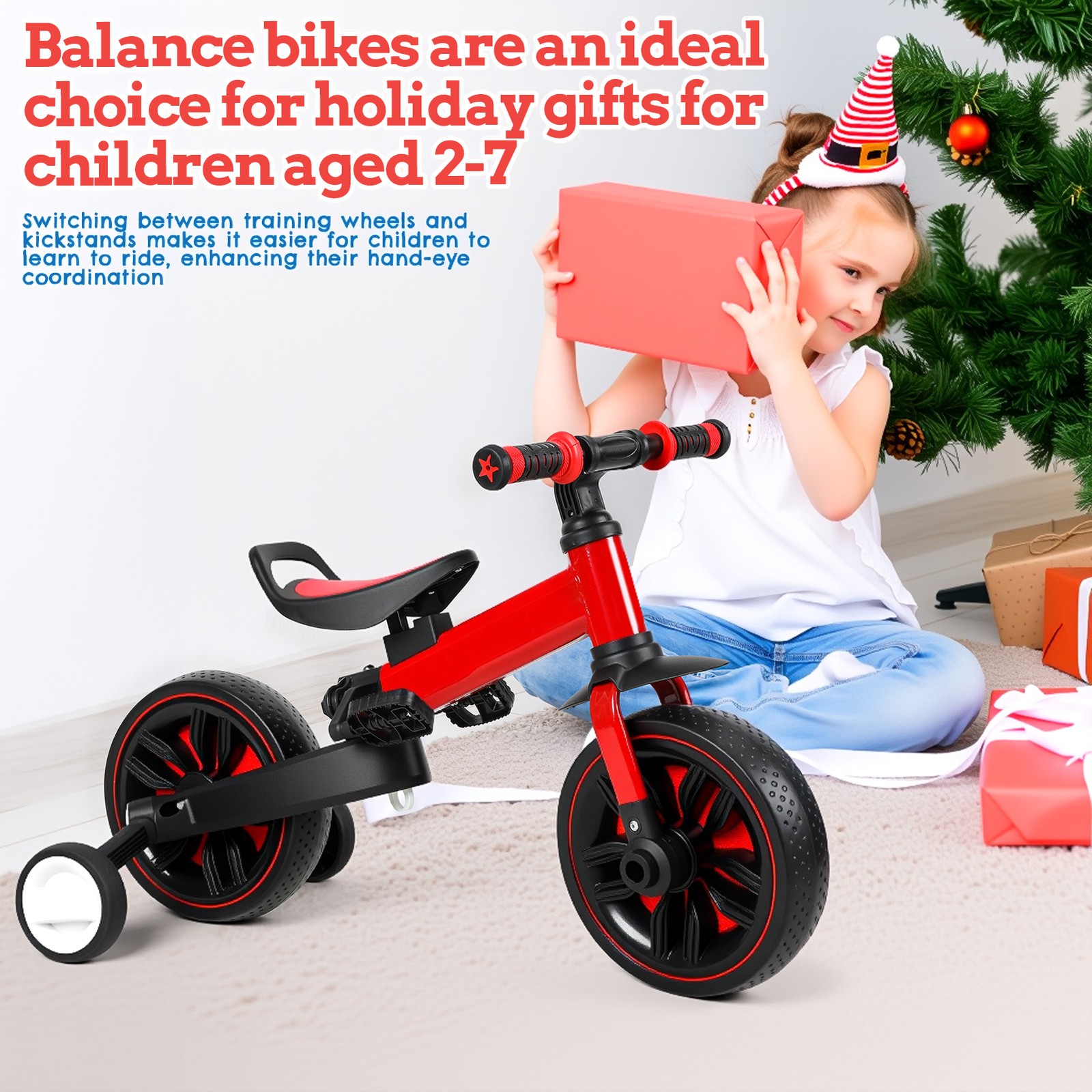 S With Training Wheels For 2-5 Years Old