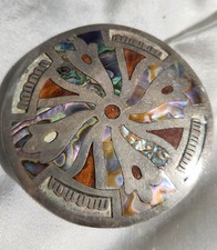VINTAGE MEXICAN LARGE BROOCH/PENDANT 2 3/4