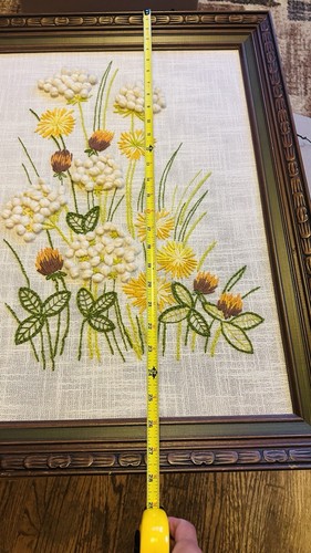 Flores bordadas vintage Crewel Country Garden 28x22 abuela o - Imagen 23 de 23