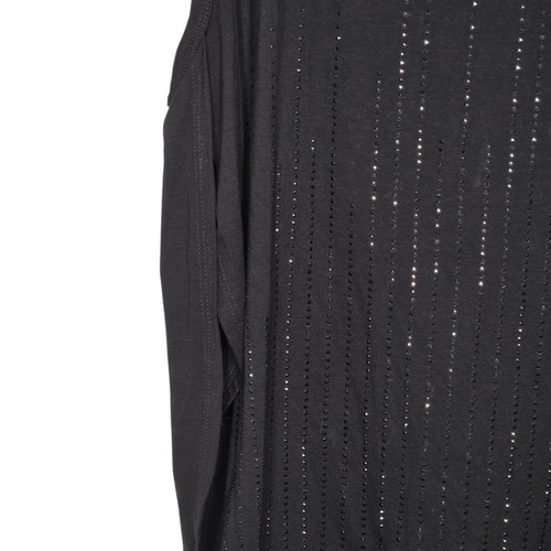 Vocal Damen schwarz Strass Glitzer Nieten Seitenschlitz Viskose Tank Top Größe XL - Bild 3 von 7