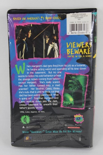 Goosebumps Stay Out of the Basement VHS Video #4664 R.L. Stine Black Clamshell - Picture 8 of 8
