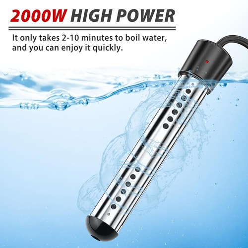 Immersion Water Heater with Digital LCD Thermometer,2000W Portable black - Picture 2 of 7