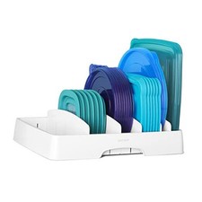  StoraLid Adjustable Food Container Lid Organizer for Kitchen Cabinet Storage, 