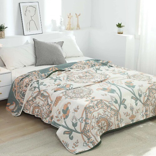 blanket and throws 100% Cotton Gauze sofa Towel Double soft Blanket Thin Quilt - Picture 24 of 32