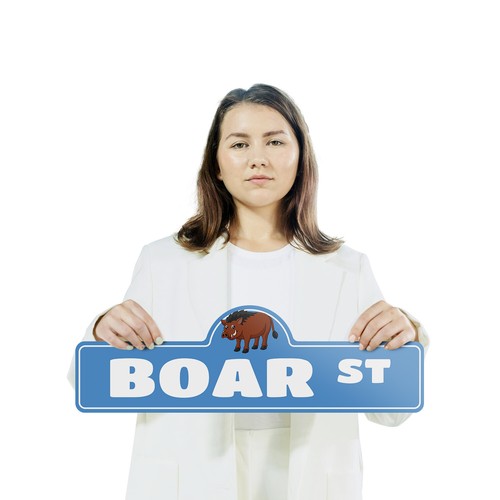 Boar Plastic Street Sign Crossing Xing Gift Novelty Funny - Picture 3 of 21