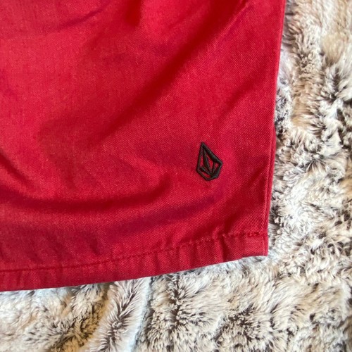 Volcom Shorts Mens Sz 32 Red Corpo Class Chino Shorts Embroidered Logo Skate - Picture 5 of 6