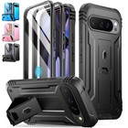 For Google Pixel 9 Pro XL 5G Case Built-in Screen With Kickstand Rugged Cover