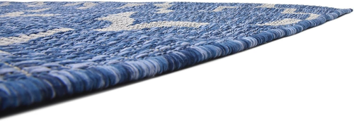 Outdoor Trellis Collection Area Rug (5' 3" X 8' Rectangle, Navy Blue/ Ivory) - Picture 10 of 10