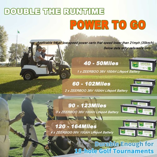 36V 100Ah LiFePO4 Lithium Battery For Golf Cart in 200A BMS, Max.Power 7.68kW - Picture 4 of 8