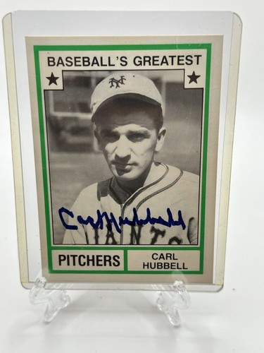 Carl Hubbell Signed 1982 TCMA Baseballs Greatest Autographed Auto HOF