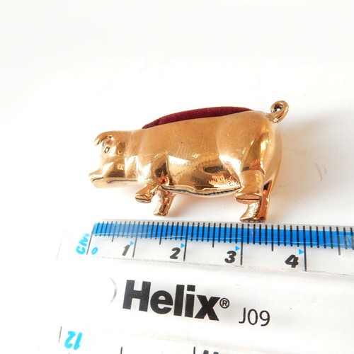 Vintage Brass Pig Pin Cushion - Picture 6 of 6