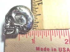 Skull pin vintage motorcycle collectible old biker vest pinback memorabilia