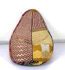 Handmade Cotton Floral Kantha Bohemian Indian Round Pouf Gypsy Bean Bag