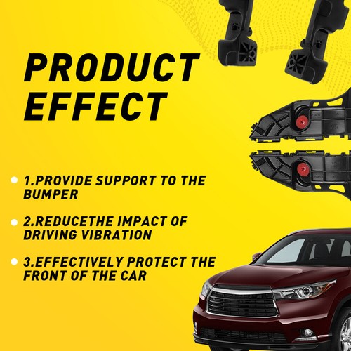 Juego de 4 soportes de retención delanteros parachoques para Toyota Highlander 2017 2018 2014-2019 - Imagen 8 de 17